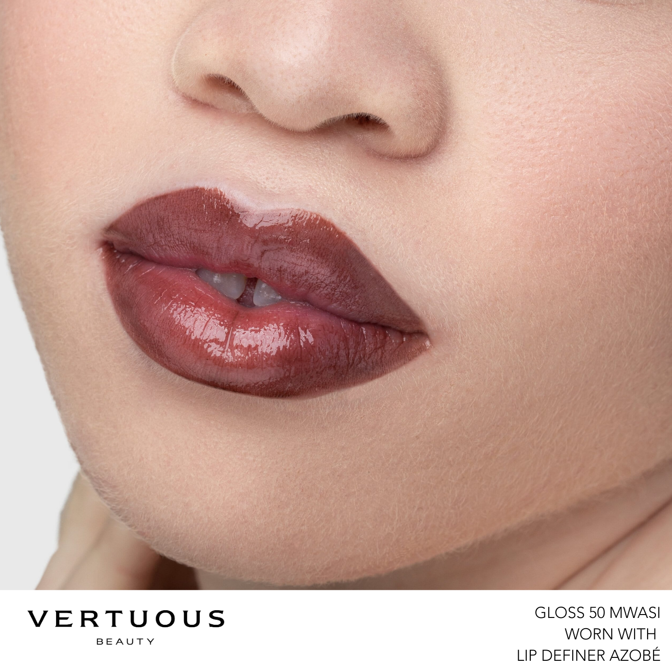 bouche femme albinos lip gloss marron rose 50 Mwasi crayon à lèvres azobé vertuous beauty