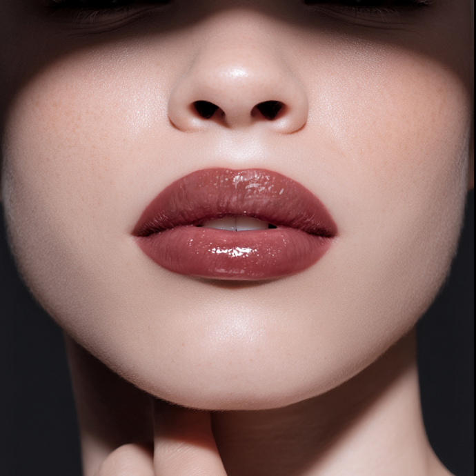 bouche femme albinos lip gloss marron rose 50 Mwasi vertuous beauty