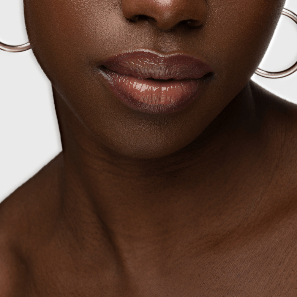 mouth black woman lip gloss muto lip pencil vertuous beauty
